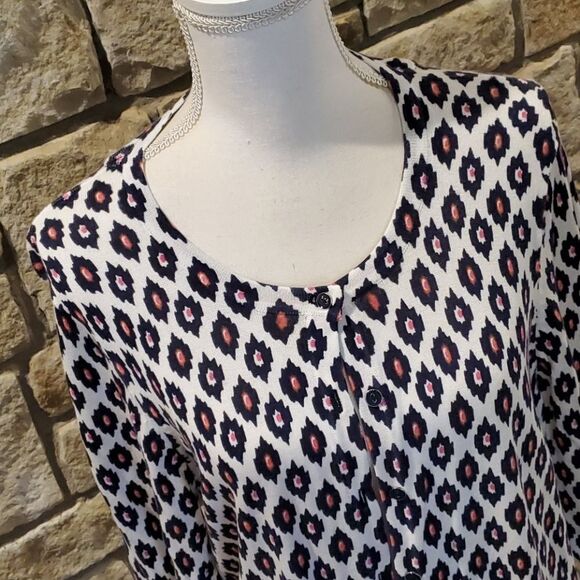 Foxcroft Pink/Blue Cardigan Size large button down lightweight - Picture 3 of 5
